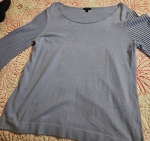 Talbots Blue Scoop Neck Sweater Soft Knit Versatile